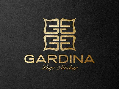 Gold Foil Logo Mockup on Black Paper embossed logo mockup