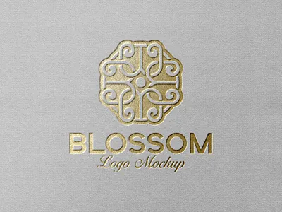 Gold Foil Logo Mockup White Paper embossed logo mockup