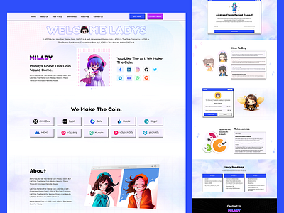 Milady Meme Coin HTML & Tailwind CSS Web Template bootstrap bootstrap website cryptocurrency design html website landing page meme crypto meme template meme token memecoin memecoin website memecoins miladymemecoin tailwindcss ui uiux web design web template website template