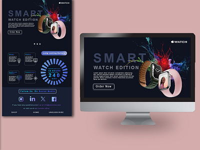 iWatch Email Newsletter adobe photoshop apple apple watch banner banner design branding creative presentation design email newsletter emailer graphic design iwatch minimal minimal design modern design newsletter newsletter design