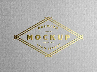 Premium Gold Foil Logo Mockup embossed logo mockup premium logo mockup gold foil