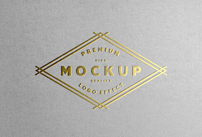 Premium Gold Foil Logo Mockup embossed logo mockup premium logo mockup gold foil