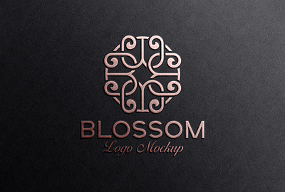 Luxury Rose Gold Logo Mockup embossed logo mockup luxury rose gold logo mockup