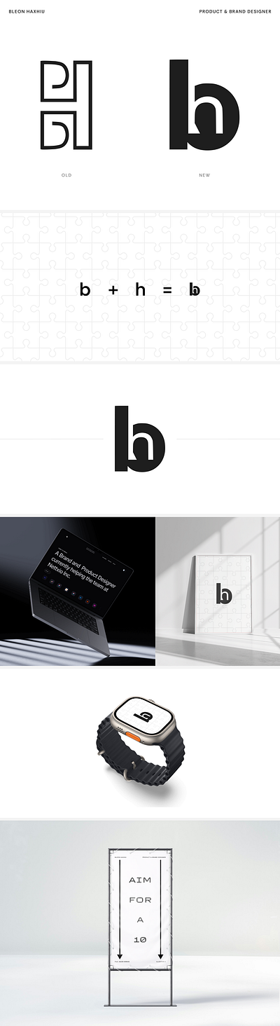 BH MONOGRAM b bh branding h illustration logo mockups monogram personal