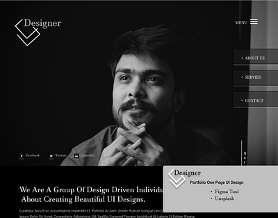 "Designer Portfolio One Page UI Design figma one page ui website