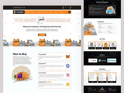 Pusheen Coin HTML & Tailwind CSS Web Template bootstrap bootstrap website cryptocurrency design html html website landing page meme crypto meme template meme token memecoin memecoin website memecoins pusheen coin tailwindcss ui uiux web design web template website template