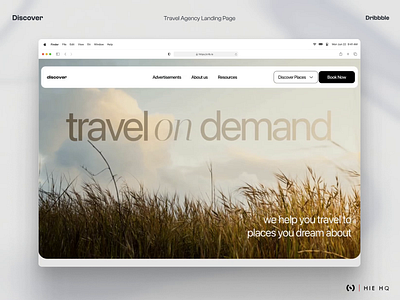 Travel Agency Landing Page agency animation branding discover inspiration interaction ios minimal modern motion graphics product design travel ui ux web design white theme