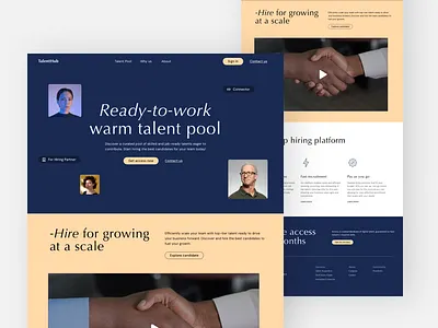 TalentHub - Landing Page Exploration with Sketch jobs landing sketch talent pool ui web web design