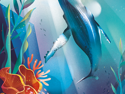 Underwater digital folioart gradient illustration jia yi liu nature ocean sea texture whale wildlife