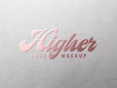 Rose Gold Logo Mockup White Paper embossed logo mockup rose gold foil logo mockup