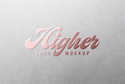 Rose Gold Logo Mockup White Paper embossed logo mockup rose gold foil logo mockup