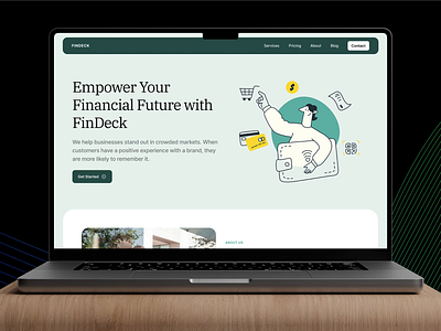 FinDeck - Financial Solution Website Design design finance solution findeck fintech app homepage landing page landing pages solution website ui design web templates website design