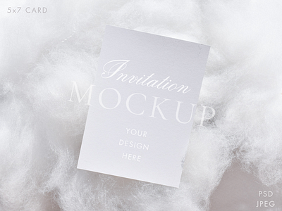 Cloud Nine 5x7 Invitation Card Mockup 5x7 card mockup cloud nine enclosure mockup graphic design greeting card photo invitation mock up menu card object photography photograph stationery mockup styled image white card mock up