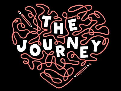 ❤️ The Journey design drawing graphic heart illustration lines pencil t shirt