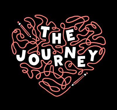 ❤️ The Journey design drawing graphic heart illustration lines pencil t shirt