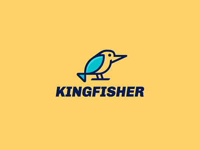 kingfisher bird bird logo branding feather fin fish fish logo fly kingfisher logo mark nest ocean sea swim