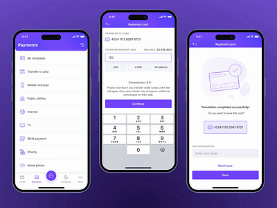 Fintech | Banking App – Payment flow android animation application bank banking business account credit card dark mode figma finance fintech interaction ios light mode mobile app money app motion graphics ui ux wallet