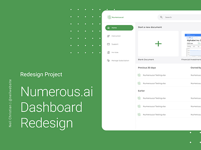 Numerous.ai: Dashboard Redesign Project 3d animation app appdesign branding dashboard design graphic design illustration landing page logo motion graphics redesign ui uidesign ux uxdesign web design website website design