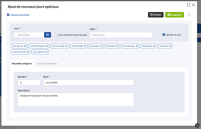 Pop-up modal - Holidays in smart city management Software graphic design ui