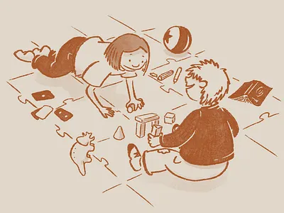 Social spaces #1 illustration minimal procreate realestate