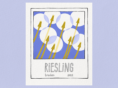 Wine label design - Riesling branding dandelion flower illustration illustrator label riesling summer white wine wine