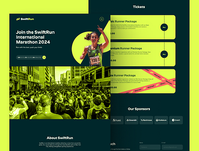 SwiftRun International Marathon graphic design landing landing page landingpage marathon marathondesign modern one page page run runmarathon runwebsite site sport ui ux web web design website