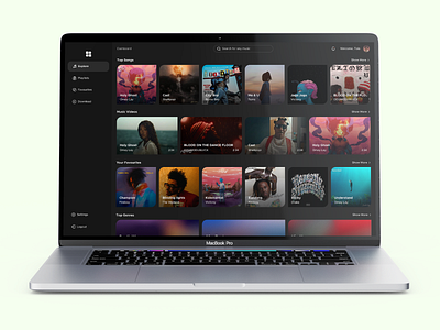 Music Player - Web App dark mode dashboard minimalistic music player ui uiux we app