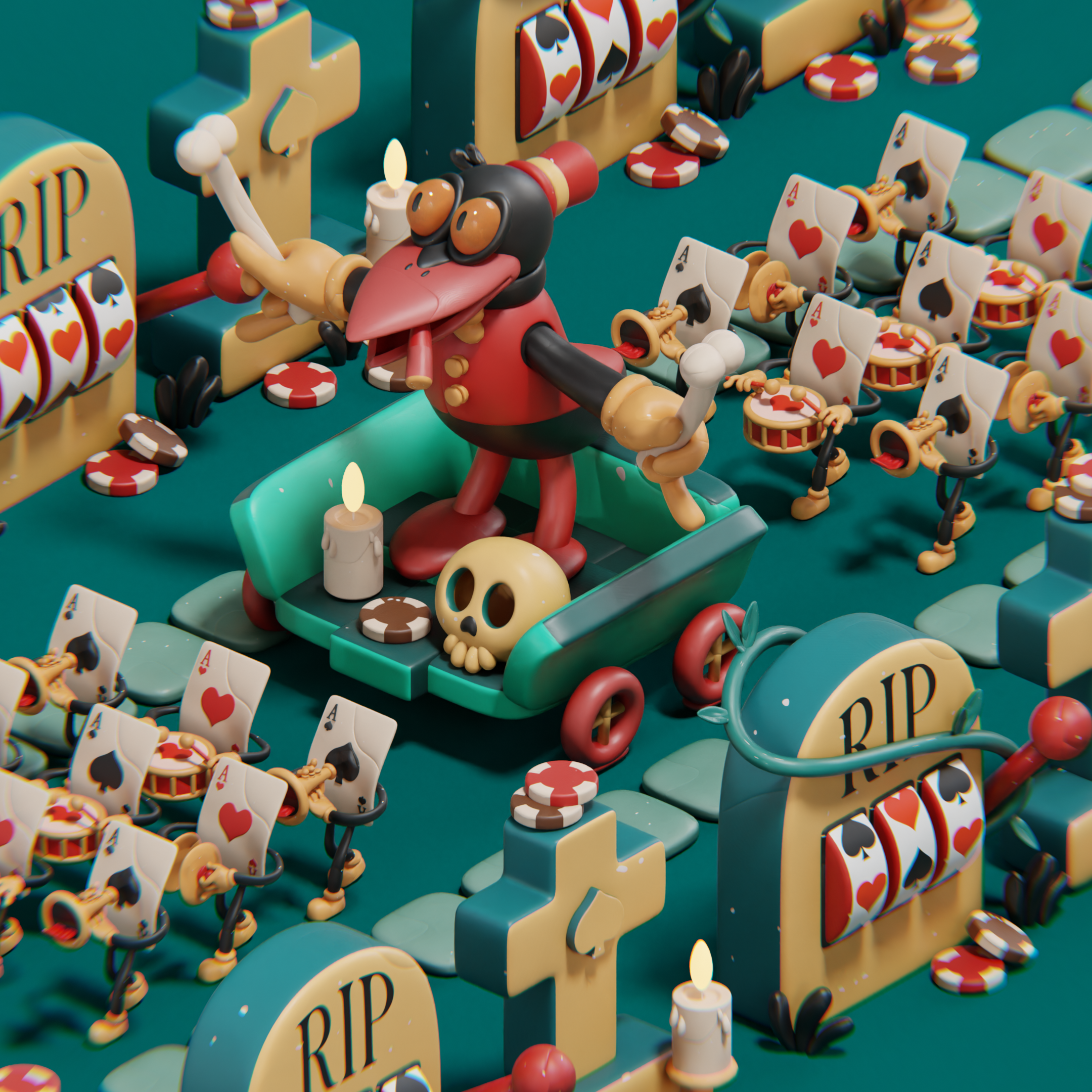 My 3D Version of "One Last Bet" by Tony Babel 3d animation art design game motion graphics toy uiux web