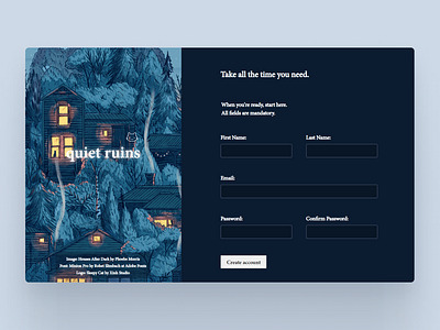 Cozy Game Signup Page signup ui web