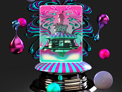 Cosmic Diner 3d digitalart illustration retro design vapowave