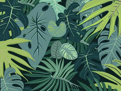 Natural art animation graphic design illustration leaf nature plant room decoration vector wall painting wallpaper