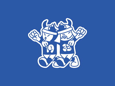 Viking Persib Brother ⚔️💙 blue brother bubble font cartoon design fan football illustration logo mascot persib retro soccer viking white