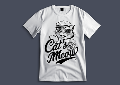 Typography Cat T shirt Design branding design graphic design illustration logo logo design t shirt design typography design vector