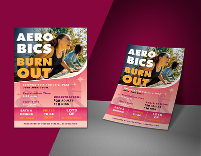 Event Flyer Design advertisement aerobics branding color design event exercise fitness flyer graphic design health layout print promotion social media vector weight loss wellness women