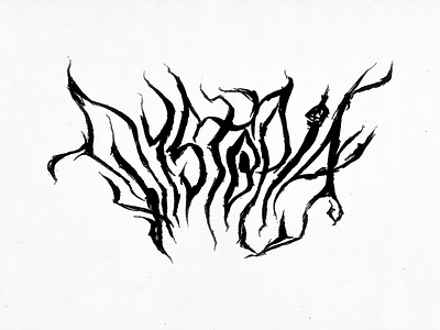 Dystopia brush brushpen calligraffiti calligraphy custom type graphic design grunge handlettering handmade handwritten horror illustration lettering logo punk type design typography typologo wordmark