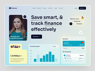 Finance - Fintech web design banking banking website finance financial website fintech fintech platform fintech website design hero section homepage landing page payment personal finance saas web saas web platform saas website start up web web design website website design