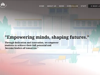 school website face(landing page) graphic design ui