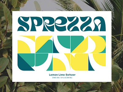 Sprezza Package Design Label & Logo branding can cbd curve design designer geometric graphic design green icon logo package pattern seltzer tropical water yellow