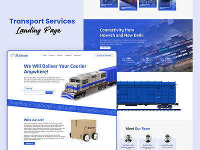 Railcom Transport Landing Page Design branding graphic design logo logo design ui web design web devlopment website website design