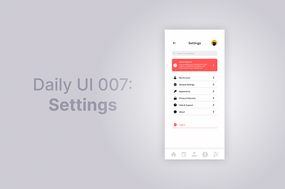 Daily UI 007: Settings app dailyuichallenge design figma graphic design mobile mobile design settings page singapore ui ui design