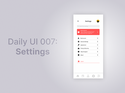 Daily UI 007: Settings app dailyuichallenge design figma graphic design mobile mobile design settings page singapore ui ui design