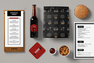 Slingshot Social Game Club Branding branding cacheinteractive design graphic design icon illustration menu restaurant slingshot