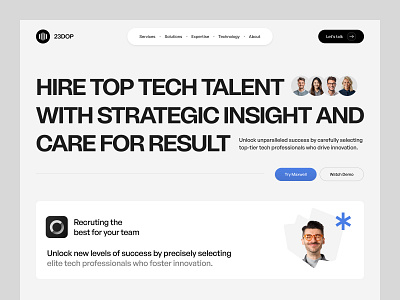 23DOP - Hiring Company app creative design hero hiring platform ui ux web web design