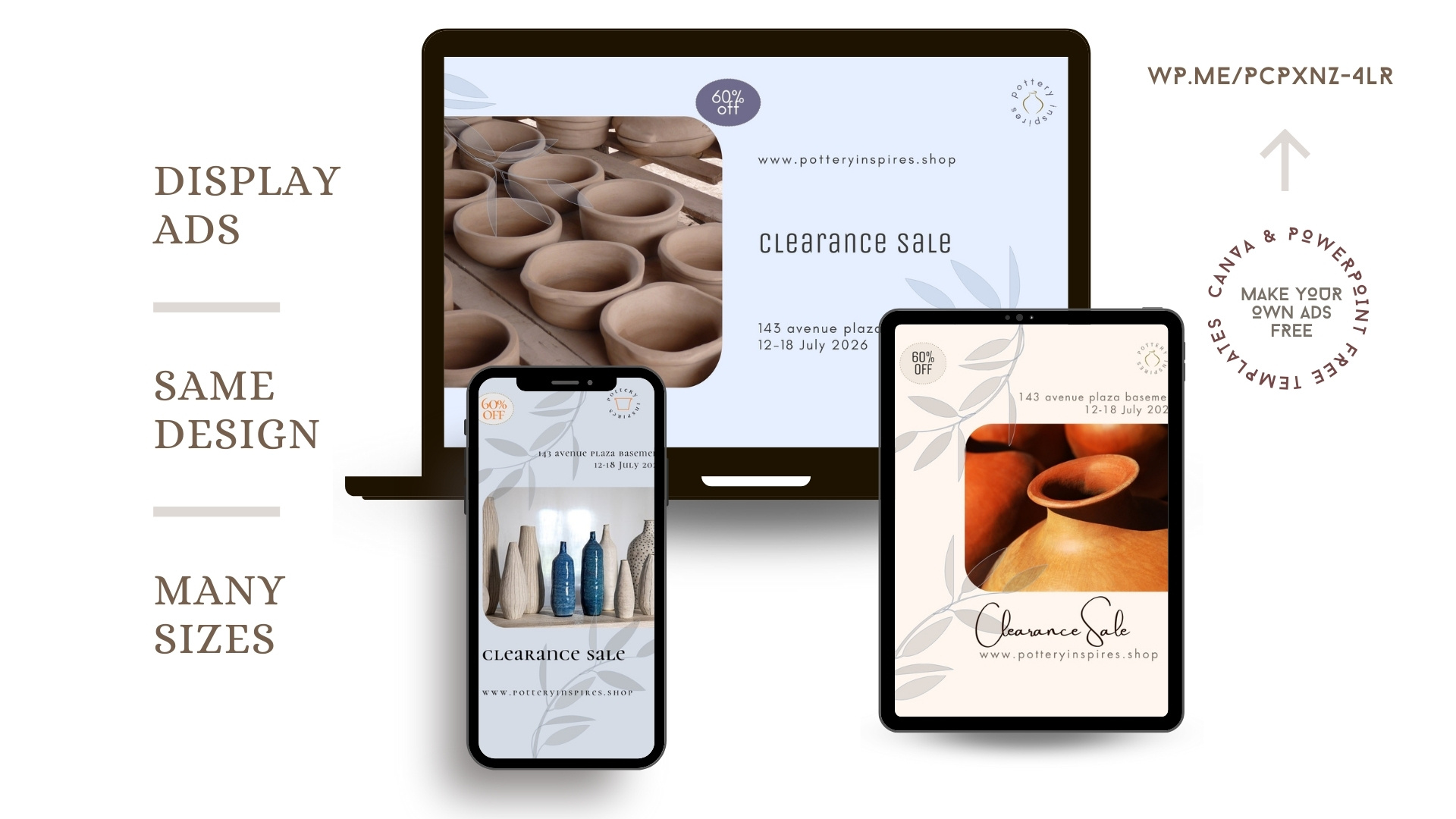 Display Ads → Same Design → Many Sizes → 16:9 / 9:16 / 4:5 advertising animation branding can canva design free powerpoint template