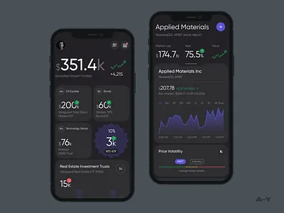 Investment app /001 cards charts clean dashboard digital graphic design grid inspiration interface minimal mobile product design trend ui