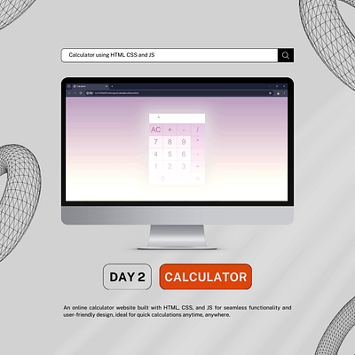 Day 2 of the 100 Days Challenge: Calculator 100days challenge calculator css dailyuichallenge day2 frontend html js ui uiux web design