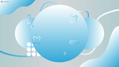 Abstract illustration. Soft blue shades and rounded shapes graphic design абстракция градиент иллюстрация круг круги линии