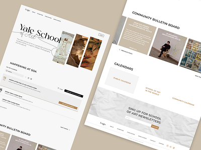 Yale School of Art landing page redesign art branding calendar hero section homepage landing page platform redesign school school of art soa ui ux website website for yale yale