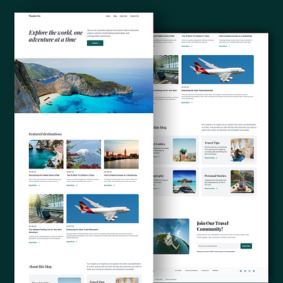 Travel Blog Landing Page dribblers landing page landing page design tour landing page travel travel agency travel blog ui uidesign web design