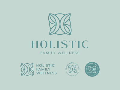 Holistic Family Wellness Logo Suite abstract icon butterfly doctor eastern medicine family h letter healthcare holistic logo natural natural medicine stacked logo wellness western medicine wordmark